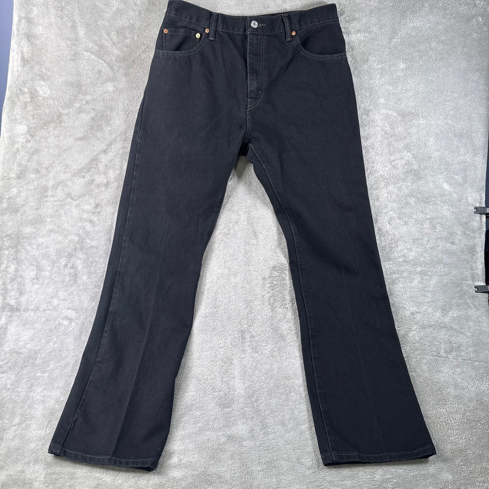 Vintage Levis 517 Bootcut Jeans Mens 34x32 (Fits 32x32) Black Denim